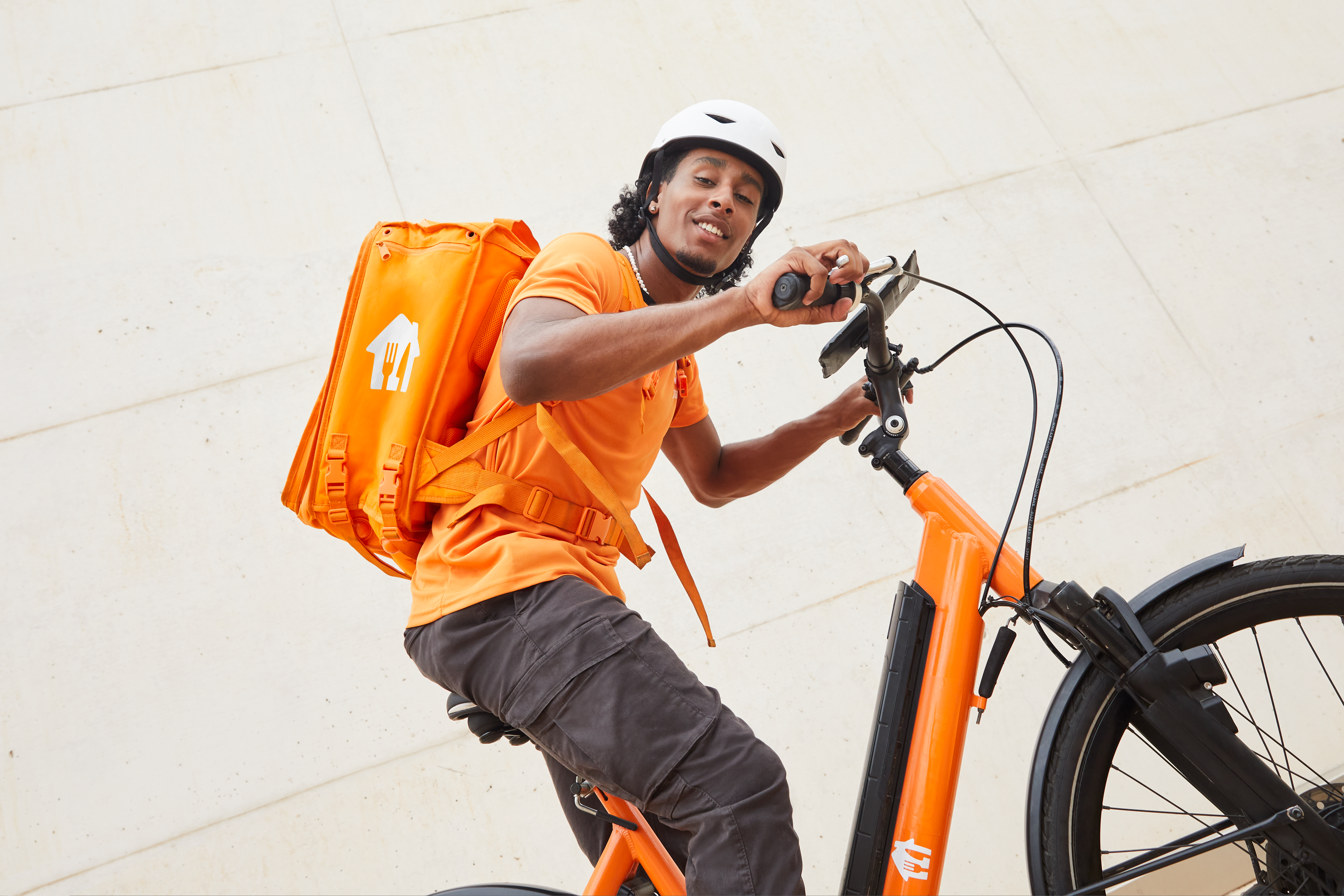 just eat rider on bike